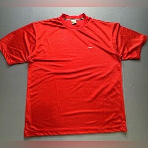 Y2k Nike Shirt Men L Red Short Sleeve Breathable Quick Dry #1151